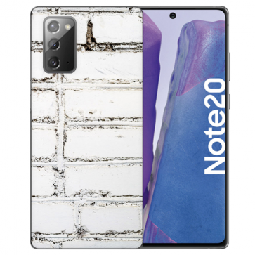 Samsung Galaxy Note 20 Silikon TPU Hülle mit Bilddruck Weiße Mauer