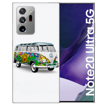 Samsung Galaxy Note 20 Ultra Silikon Hülle mit Bilddruck Hippie Bus