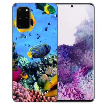 Samsung Galaxy S10 Lite Silikon Hülle mit Korallenfische Fotodruck Etui