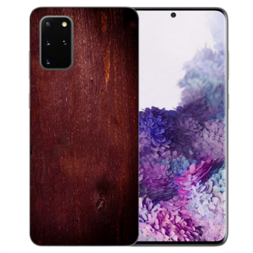 Samsung Galaxy S10 Lite TPU Hülle mit EichenholzOptik-Dunkel Fotodruck 