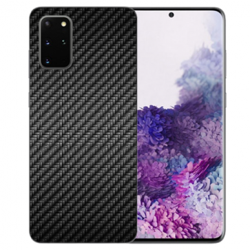 Silikon TPU Hülle mit Carbon Optik Fotodruck für Samsung Galaxy S20 Etui