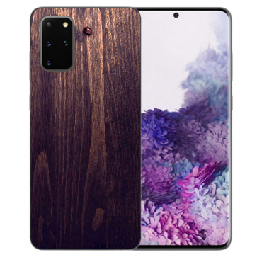 Samsung Galaxy M80s Silikon TPU mit Bilddruck HolzOptik Dunkelbraun