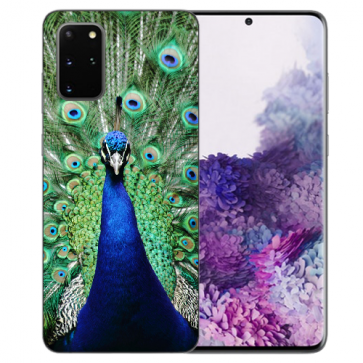 Samsung Galaxy S10 Lite Schutzhülle Silikon TPU Hülle mit Pfau Bilddruck