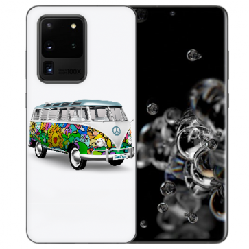 Samsung Galaxy S20 Ultra Silikon Hülle mit Bilddruck Hippie Bus