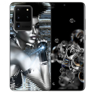 Samsung Galaxy S20 Ultra Silikon TPU Hülle mit Robot Girl Fotodruck 