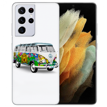 Samsung Galaxy S21 Ultra Silikon TPU Hülle mit Fotodruck Hippie Bus