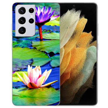 Samsung Galaxy S21 Ultra Silikon TPU Hülle mit Bilddruck Lotosblumen Samsung Galaxy S21 Ultra Silikon TPU Hülle mit Bilddruck Lotosblumen