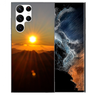 Für Samsung Galaxy S22 Ultra (5G) Schutzhülle Silikon Case Sonnenaufgang Bilddruck 