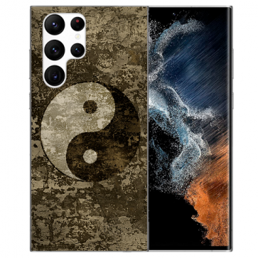 TPU Silikon für Samsung Galaxy S22 Ultra (5G) Cover Case Fotodruck Yin Yang 