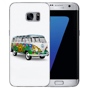 Samsung Galaxy S7 Edge Silikon TPU Hülle mit Hippie Bus Bilddruck 