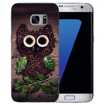 TPU Silikon Hülle für Samsung Galaxy S7 mit Kaffee Eule Fotodruck 