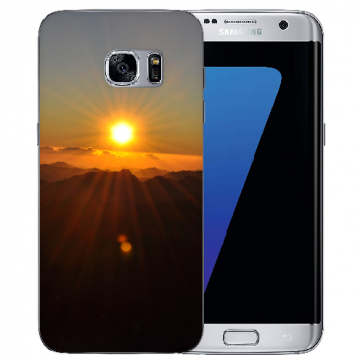 Samsung Galaxy S7 Edge Silikon TPU Hülle mit Sonnenaufgang Fotodruck 