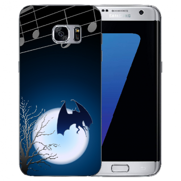 Samsung Galaxy S7 Edge Silikon TPU mit Fotodruck Fledermaus-mond