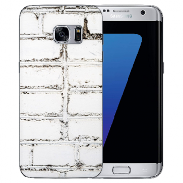 Samsung Galaxy S6 Edge Silikon TPU Hülle mit Bilddruck Weiße Mauer