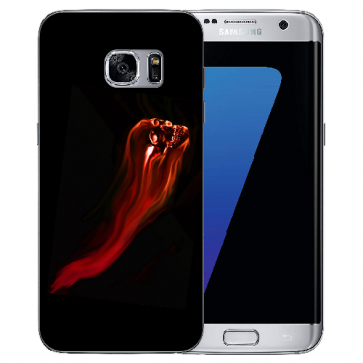 Samsung Galaxy S6 Edge Silikon Hülle mit Bilddruck Totenschädel