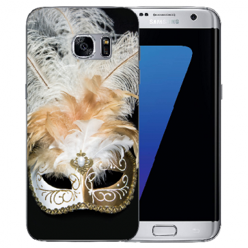 Samsung Galaxy S7 Edge Silikon TPU Hülle mit Venedig Maske Fotodruck 