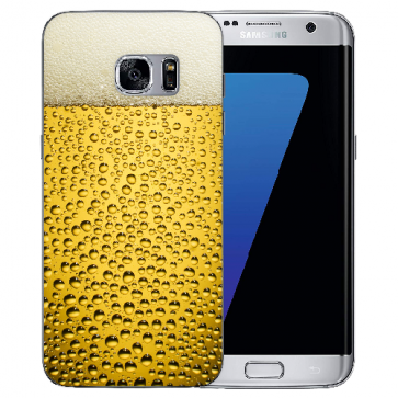 Silikon TPU Schutzhülle mit Bier Fotodruck für Samsung Galaxy S7 Edge 