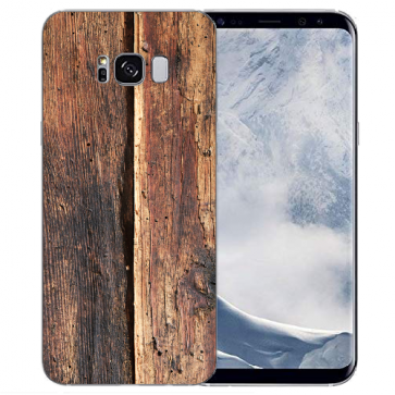 TPU Silikon Hülle mit Bilddruck HolzOptik für Samsung Galaxy S8 