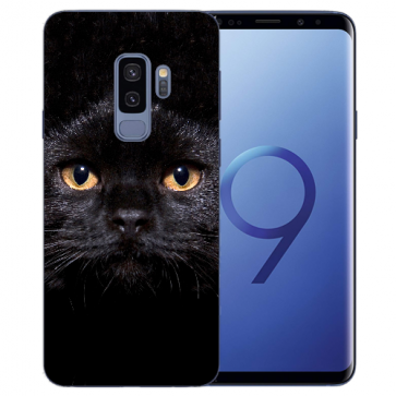 Samsung Galaxy S9 Plus TPU-Silikonhülle mit Schwarz Katze Bilddruck 