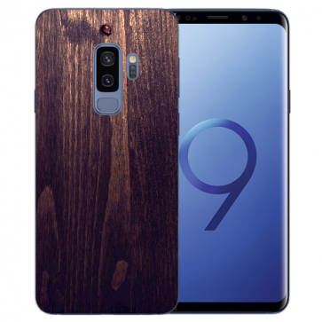 Samsung Galaxy S9 Silikon TPU mit Fotodruck HolzOptik Dunkelbraun