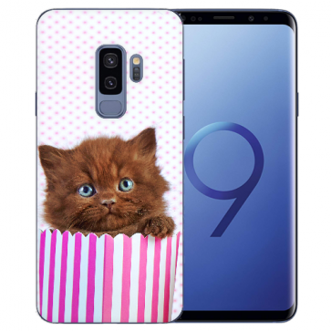 Samsung Galaxy S9 Silikon TPU mit Fotodruck Kätzchen Braun 