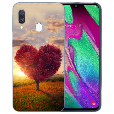 Samsung Galaxy A20 Schutzhülle Silikon TPU mit Bilddruck Herzbaum