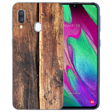 TPU Handy Hülle mit Bilddruck HolzOptik für Samsung Galaxy A20e 