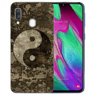 Samsung Galaxy A20e TPU Handy Hülle mit Bilddruck Yin Yang Etui