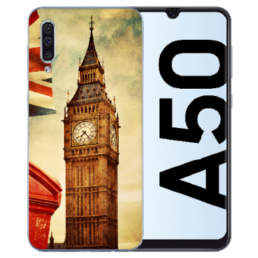 Silikon Handy Hülle für Samsung Galaxy A50 mit Bilddruck Big Ben London