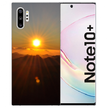 Samsung Galaxy Note 10 + Silikon Hülle mit Fotodruck Sonnenaufgang