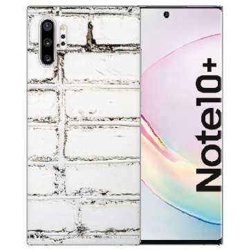 Samsung Galaxy Note 10 + Silikon TPU Hülle mit Fotodruck Weiße Mauer