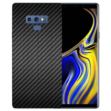 Samsung Galaxy Note 9 Silikon TPU Hülle mit Carbon Optik Foto Druck