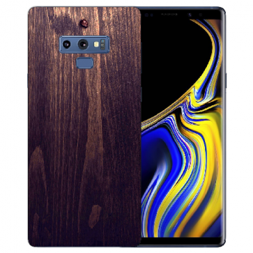 Samsung Galaxy Note 9 TPU Hülle mit Bilddruck HolzOptik Dunkelbraun