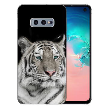 Silikon Schutzhülle für Samsung Galaxy S10e mit Tiger Text Bilddruck