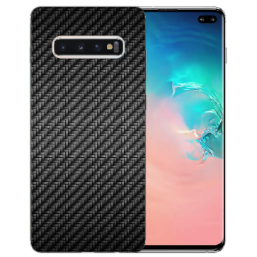 Samsung Galaxy S10 Schutzhülle TPU-Silikon mit Carbon Optik Bilddruck 