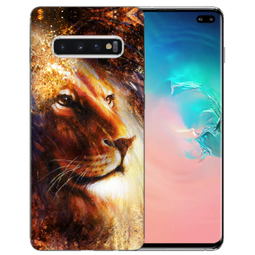 Samsung Galaxy S10 Plus Silikon TPU mit LöwenKopf Porträt Bilddruck 