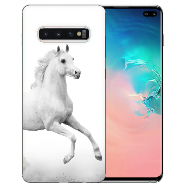 TPU Schutzhülle für Samsung Galaxy S10 Plus mit Pferd Text Bilddruck