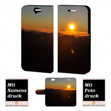 HTC One A9 Handy Tasche Hülle mit Bild Druck Sonnenaufgang 