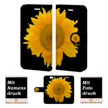 HTC One A9 Schutzhülle Handy Tasche mit Bild Druck Sonnenblumen 