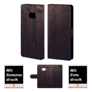 HTC M10 Holz Optik Handy Tasche Hülle Foto Bild Druck