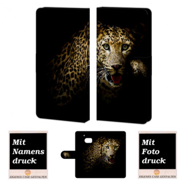 HTC M10 Handy Tasche Hülle mit Leopard + Fotodruck
