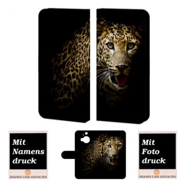 HTC One M9 Plus Leopard Handy Tasche Hülle Foto Bild Druck
