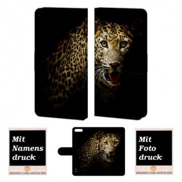 Schutzhülle Tasche für Huawei Honor 6 Plus Handy mit Leopard Bilddruck