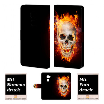Huawei Mate S Handyhülle mit Totenschädel - Feuer Fotodruck