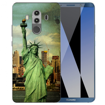 Huawei Mate 10 Pro Silikon TPU Hülle mit Bilddruck Freiheitsstatue Case