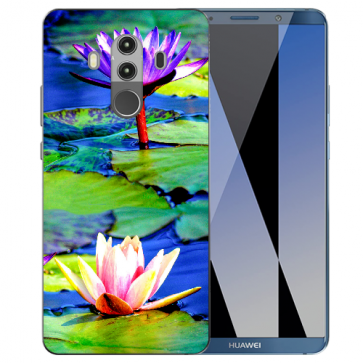 Huawei Mate 10 Pro Silikon TPU mit Fotodruck Lotosblumen Etui