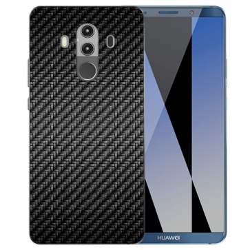 Huawei Mate 10 Pro Schutzhülle Silikon TPU mit Bilddruck Carbon Optik