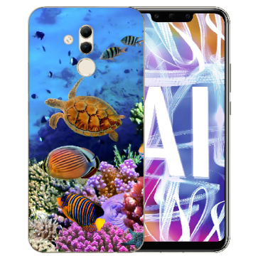 Huawei Mate 20 Lite Silikon TPU mit Fotodruck Aquarium Schildkröten