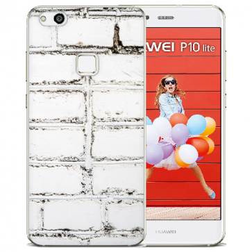 Huawei P10 Lite TPU Silikon Handy Hülle mit Bilddruck Weiße Mauer