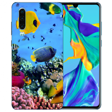 Huawei P30 Silikon TPU Handy Hülle mit Bilddruck Korallenfische